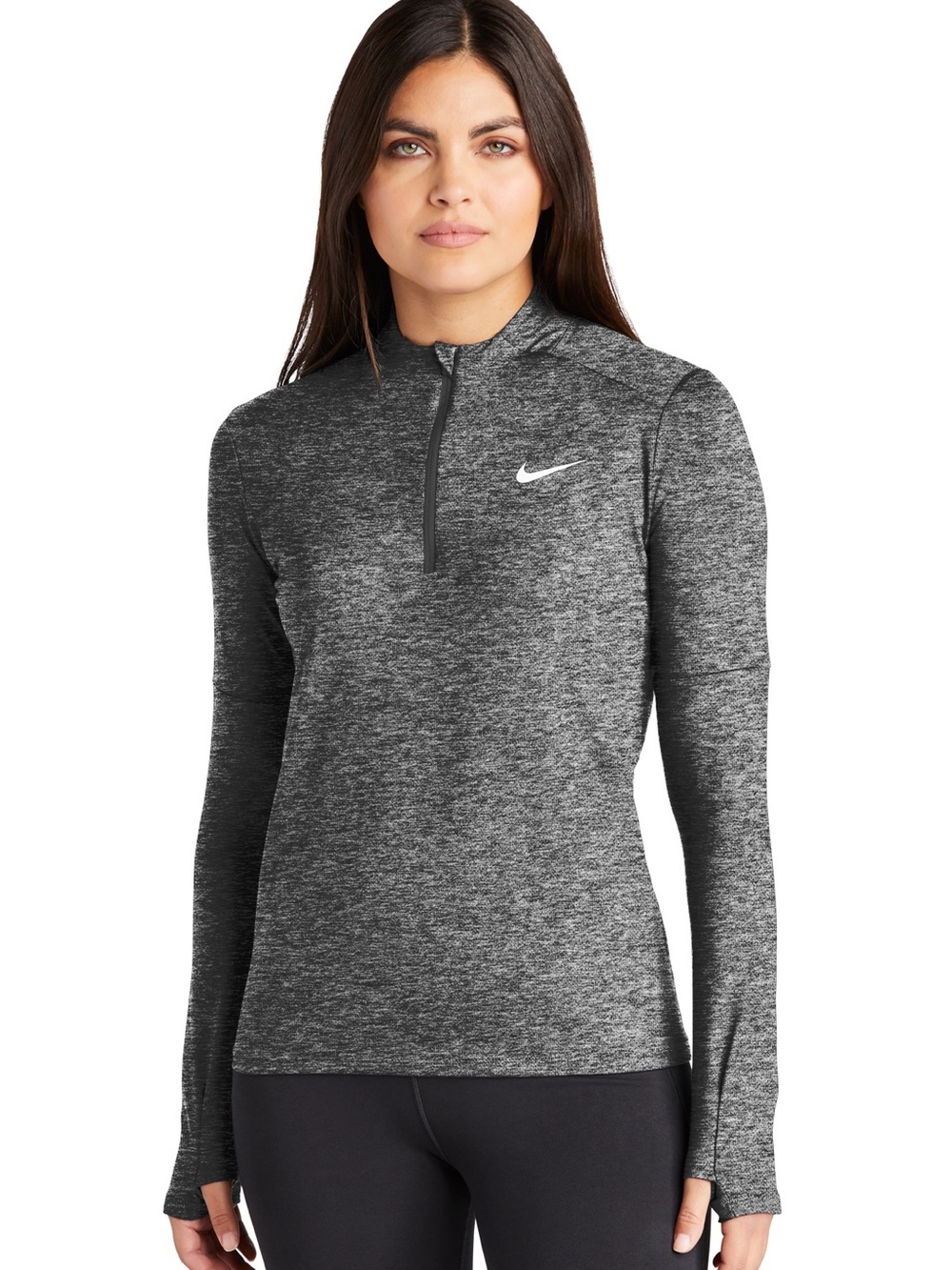 Nike Dri-FIT Element Women’s Long Sleeve Running Top 1/2 Zip Gray Heather Sz S